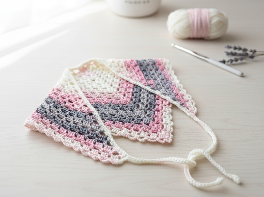 Crochet headscarf and bandana pattern - simple stitches endless possibilities