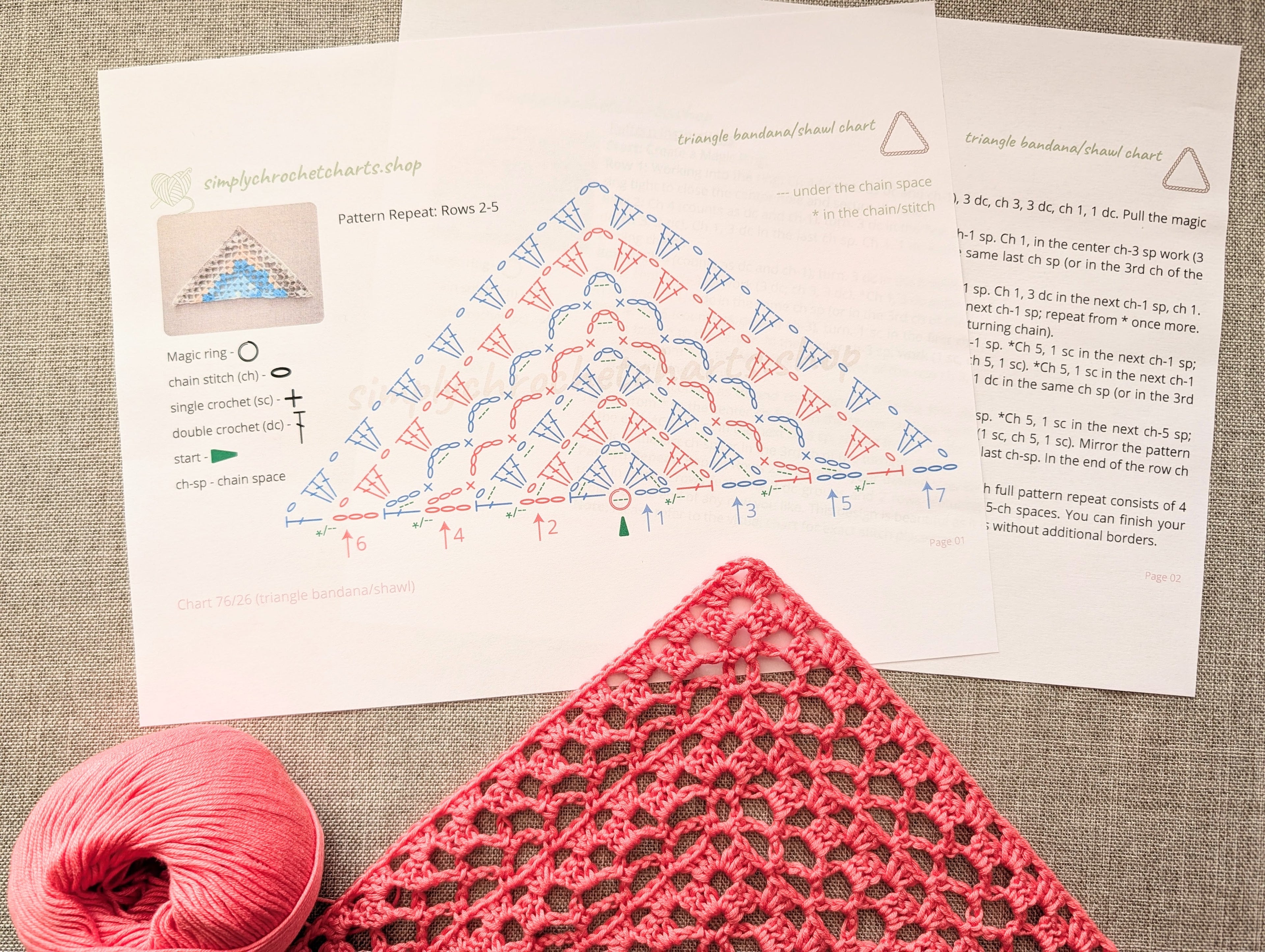 Visual crochet pattern preview highlighting clean, easy-to-read charts for stress-free crafting.