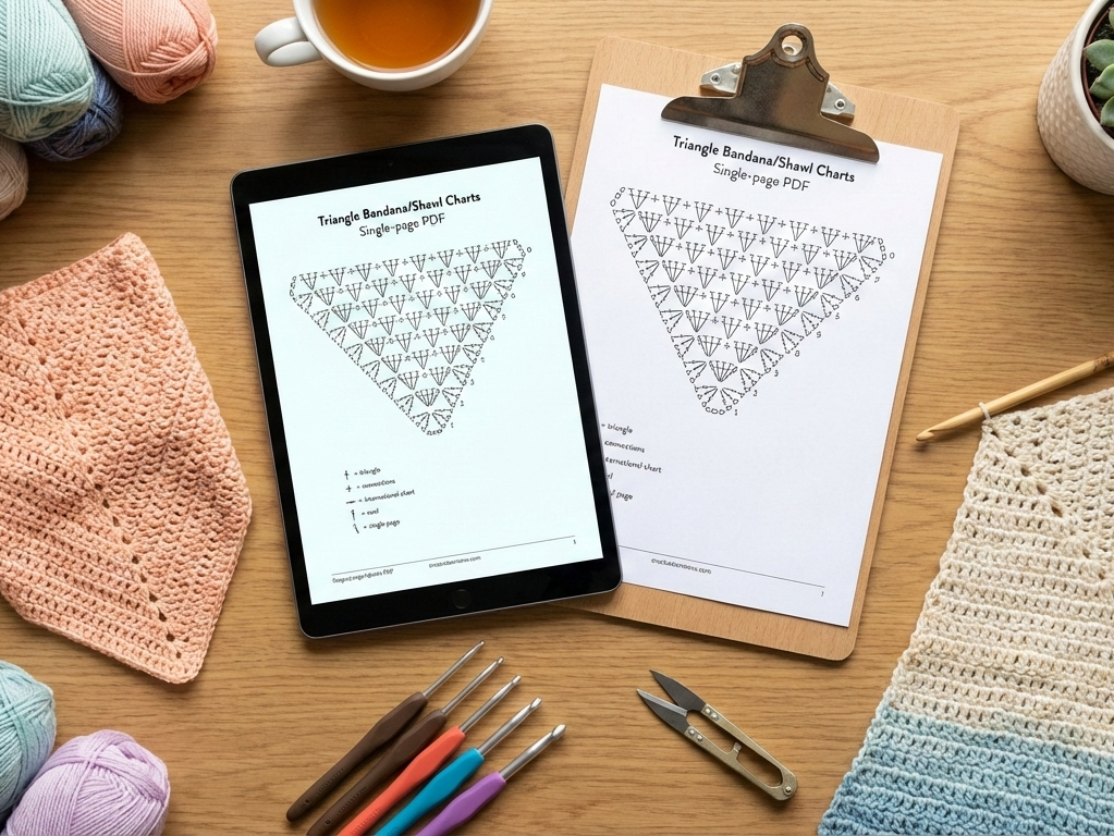 1. Triangle Bandana & Shawl Crochet Charts