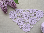 Beginner-friendly triangle crochet bandana shawl with delicate openwork lace pattern, Chart 4.