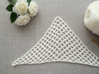 Beginner-friendly triangle crochet bandana shawl with delicate openwork lace pattern, Chart 5.
