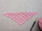 High-contrast visual crochet chart diagram with universal symbols for Triangle Bandana Shawl Pattern 7.