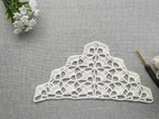 Beginner-friendly triangle crochet bandana shawl with delicate openwork lace pattern, Chart 10.