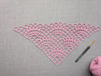 High-contrast visual crochet chart diagram with universal symbols for Triangle Bandana Shawl Pattern 14.
