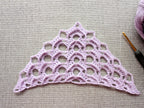 High-contrast visual crochet chart diagram with universal symbols for Advanced Triangle Bandana Shawl Pattern 15.