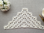 Beginner-friendly triangle crochet bandana shawl with delicate openwork lace pattern, Chart 16.