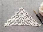 High-contrast visual crochet chart diagram with universal symbols for Triangle Bandana Shawl Pattern 16.