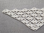 High-contrast visual crochet chart diagram with universal symbols for Triangle Baktus Pattern 17.