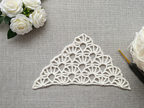 Beginner-friendly triangle crochet bandana shawl with delicate openwork lace pattern, Chart 18.