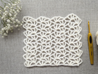 Beginner-friendly crochet scarf with delicate openwork lace pattern, Chart 19.