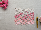 Beginner-friendly crochet scarf with delicate openwork lace pattern, Chart 21.