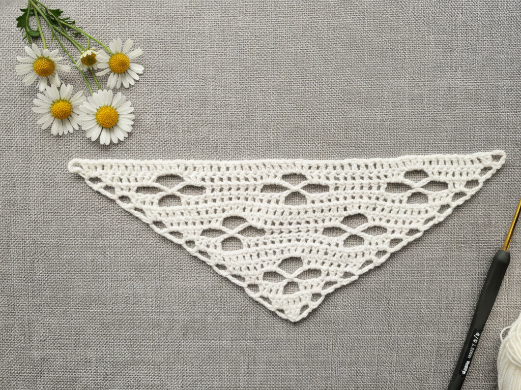 Triangle Bandana & Shawl Crochet Chart - Beginner Friendly PDF Pattern