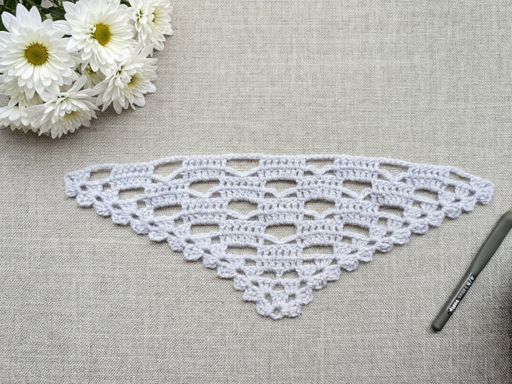 Triangle Bandana & Shawl Crochet Chart - Beginner Friendly PDF Pattern