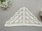 Beginner-friendly triangle crochet bandana shawl with delicate openwork lace pattern, Chart 30.