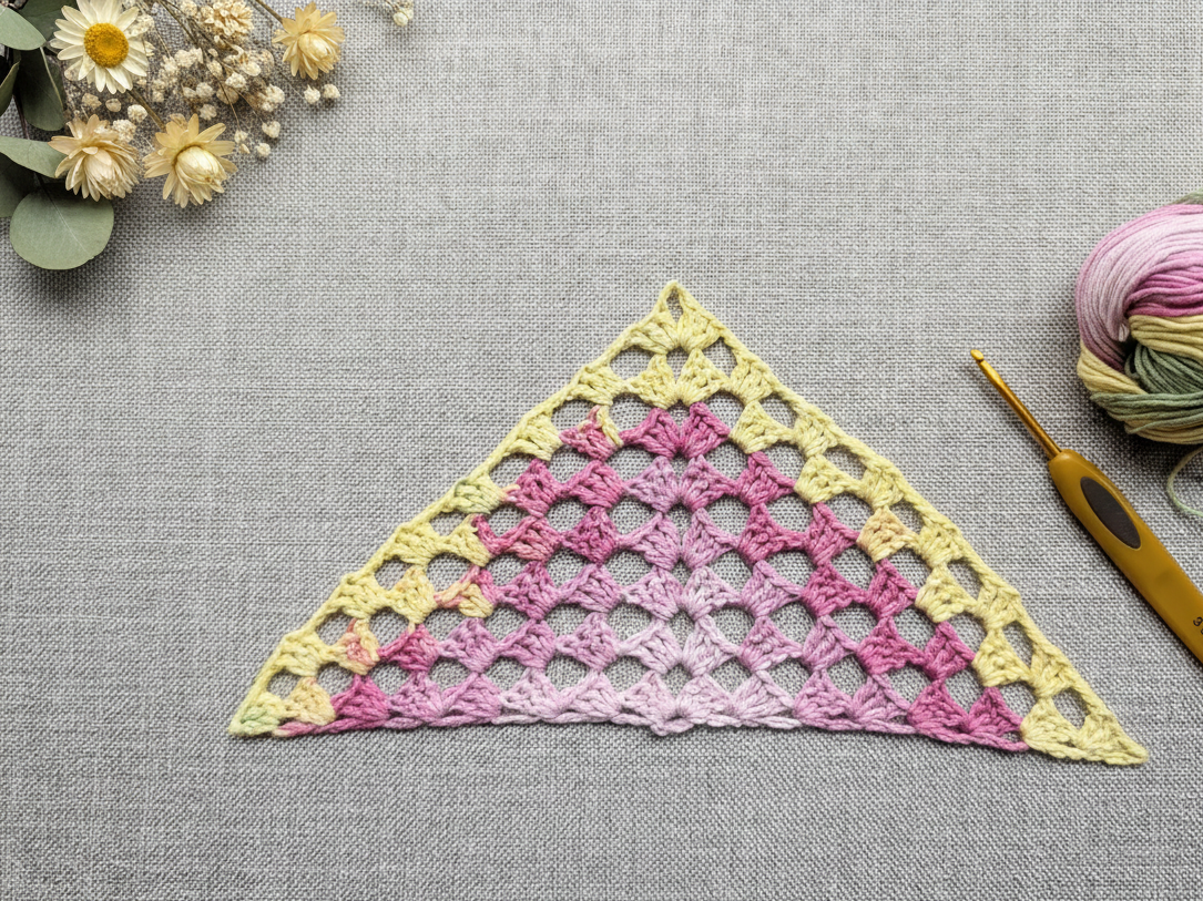 Triangle Bandana & Shawl Crochet Chart - Beginner Friendly PDF Pattern