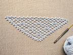 High-contrast visual crochet chart diagram with universal symbols for Triangle Bandana Shawl Pattern 37.