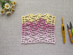Beginner-friendly crochet scarf with delicate openwork lace pattern, Chart 40.