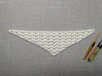 Beginner-friendly triangle baktus crochet shawl with delicate openwork lace pattern, Chart 43.