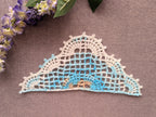 Triangle crochet bandana shawl with delicate openwork lace pattern, Chart 51.