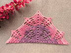 Triangle crochet shawl with delicate openwork lace pattern, Chart 54.