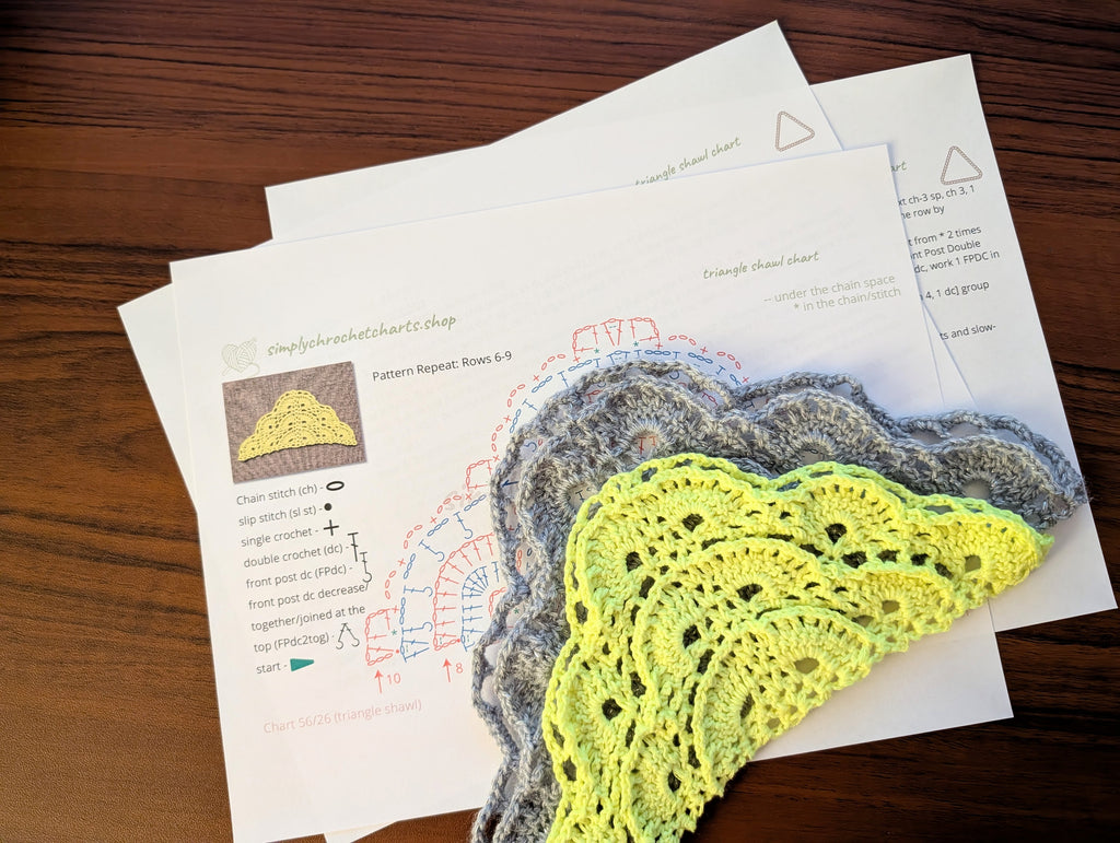Triangle Shawl Crochet Chart PDF #56