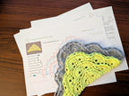 High-contrast visual crochet chart diagram with universal symbols for Triangle Shawl Pattern 56.