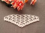 Triangle baktus crochet shawl with delicate openwork lace pattern, Chart 59.