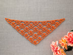 Triangle crochet bandana shawl with delicate openwork lace pattern, Chart 61.