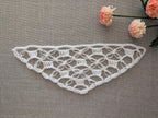 Triangle crochet bandana shawl with delicate openwork lace pattern, Chart 62.