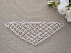 Triangle crochet bandana shawl with delicate openwork lace pattern, Chart 65.