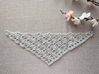 Triangle crochet shawl with delicate openwork lace pattern, Chart 66.