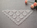 Triangle crochet bandana shawl with delicate openwork lace pattern, Chart 67.