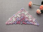 Triangle crochet shawl with delicate openwork lace pattern, Chart 68.