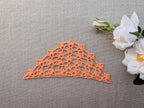 Triangle crochet shawl with delicate openwork lace pattern, Chart 69.