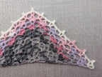 High-contrast visual crochet chart diagram with universal symbols for Triangle Shawl Pattern 69.
