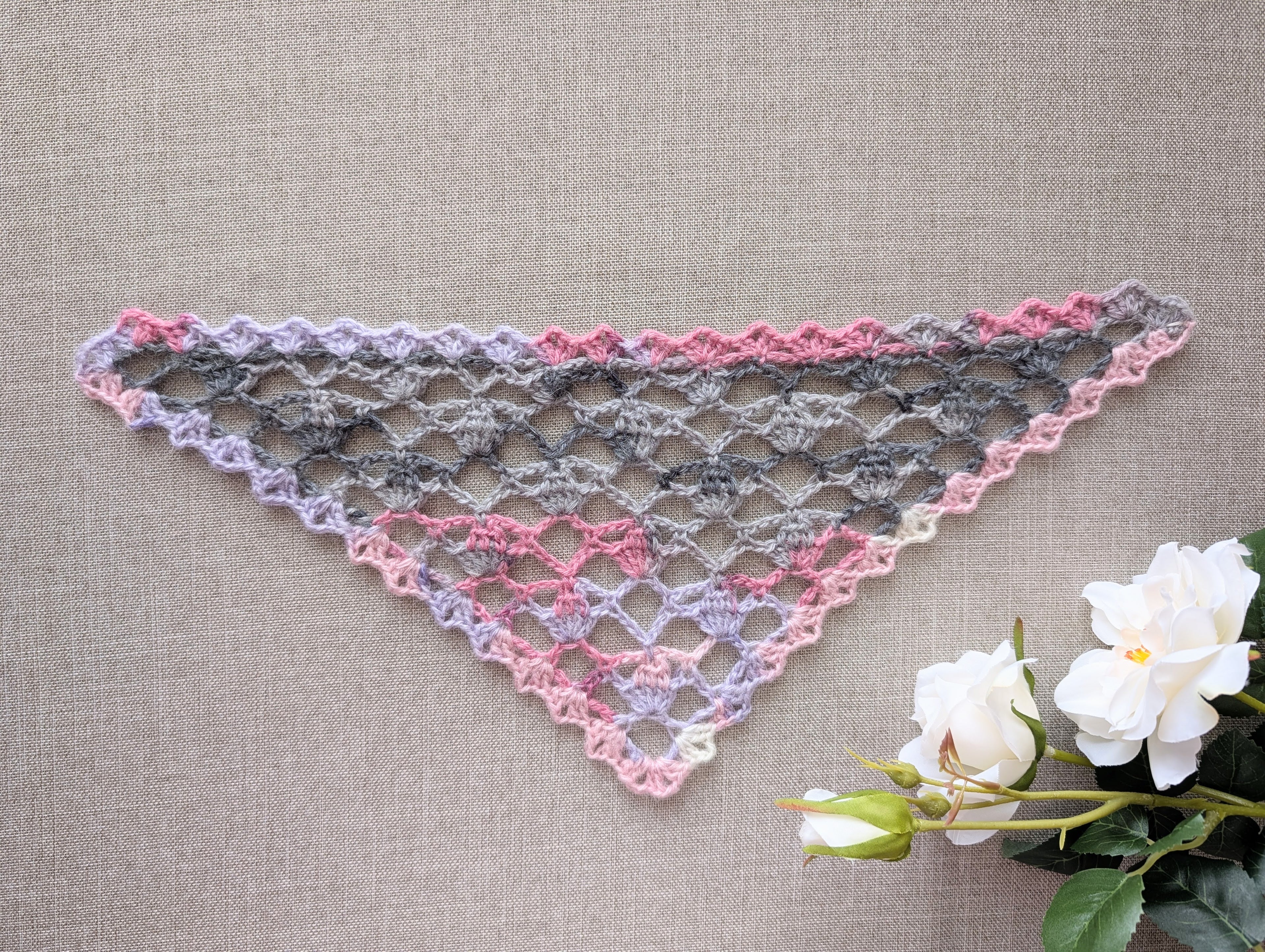 Triangle Crochet Shawl/Baktus Chart PDF #77+Border