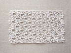 Detailed view of decorative custom border edging on a lace crochet scarf, Chart 79.