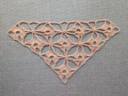 Detailed view of seamless motif joins and finished edging on a crochet shawl, Chart 80.