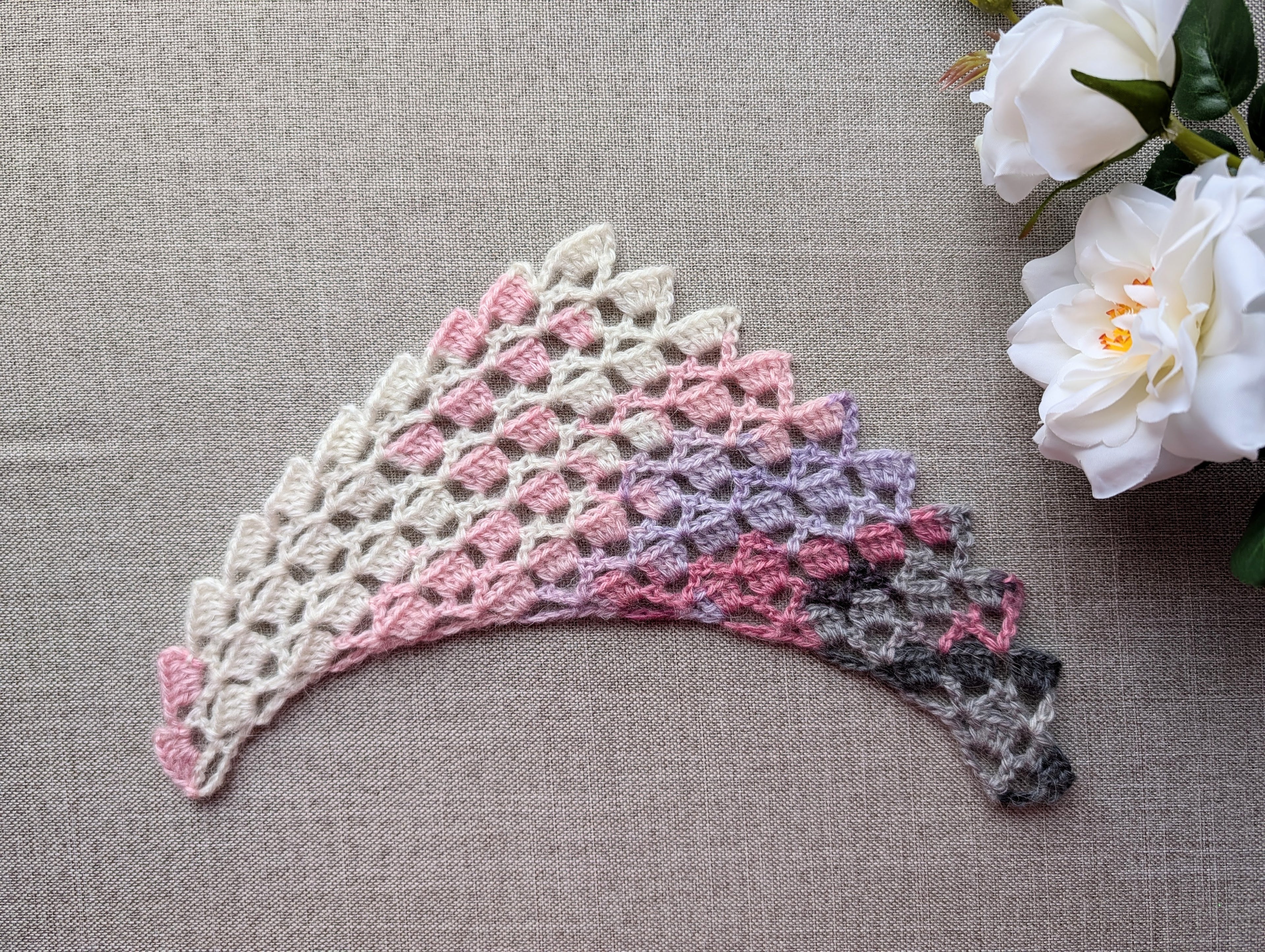 Half-Circle Curved Baktus Crochet Chart PDF #83 + Border