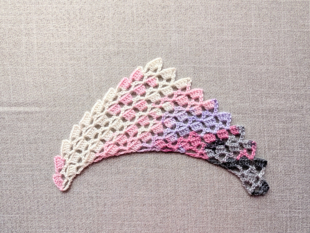Half-Circle Curved Baktus Crochet Chart PDF #83 + Border
