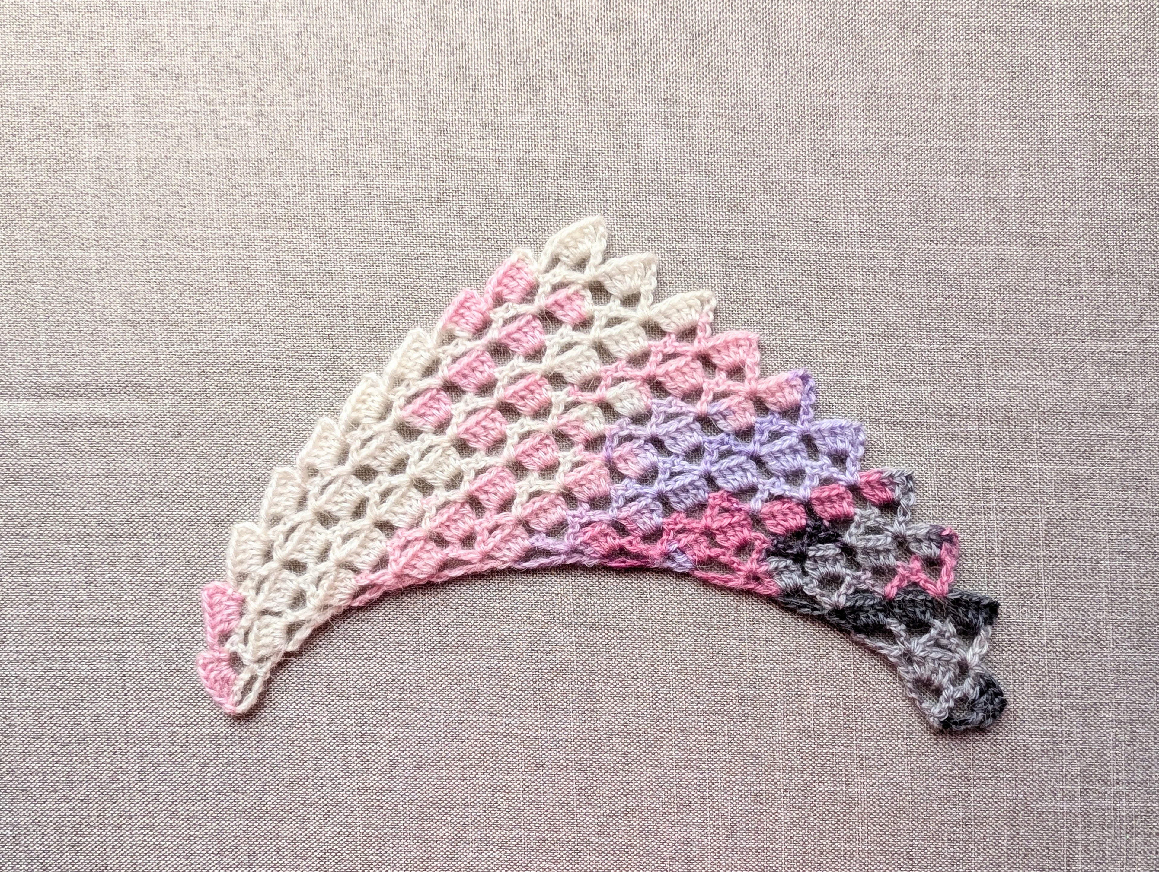 Half-Circle Curved Baktus Crochet Chart PDF #83 + Border