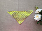 Triangle crochet baktus shawl with delicate openwork lace pattern, Chart 84.