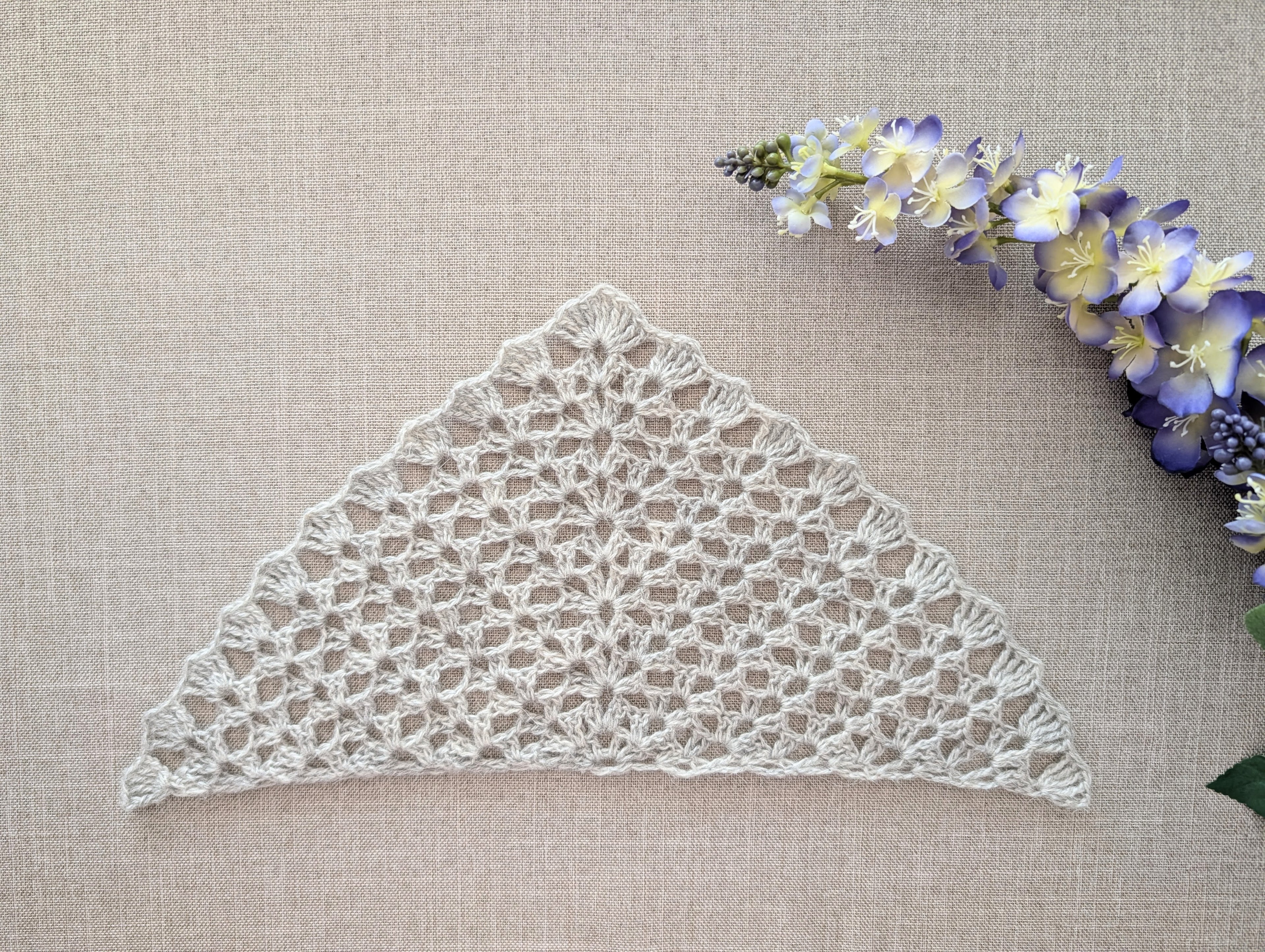 Lace Triangle Crochet Shawl PDF Chart #92 + Border