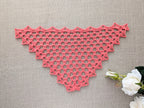 Lace triangle crochet shawl with delicate openwork pattern and custom border, Chart 95.