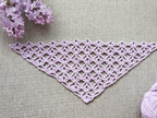 Beginner-friendly triangle crochet bandana shawl with delicate openwork lace pattern, Chart 2.
