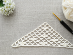 Beginner-friendly triangle crochet bandana shawl with delicate openwork lace pattern, Chart 3.