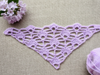 Beginner-friendly triangle crochet bandana shawl with delicate openwork lace pattern, Chart 12.