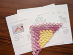 High-contrast visual crochet chart diagram with universal symbols for Triangle Bandana Shawl Pattern 34.