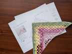 High-contrast visual crochet chart diagram with universal symbols for Triangle Bandana Shawl Pattern 36.