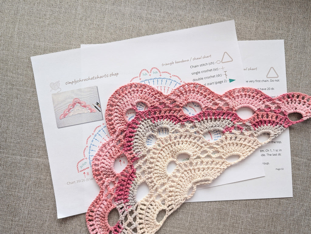 Triangle Shawl Crochet Chart PDF #39